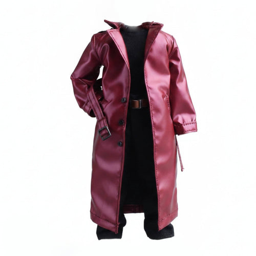 4 Pieces 1/12 Scale Trench Coat Long Lapel Action Figure Clothes Set Straight-Leg Trousers Trench Coat Outfit