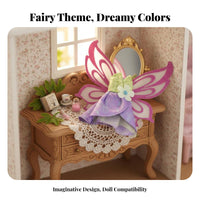 Fairy Doll Dress Magical Doll Dress with Glittery Attachments Fairy Costume for Girls, Kids, Imaginative Play