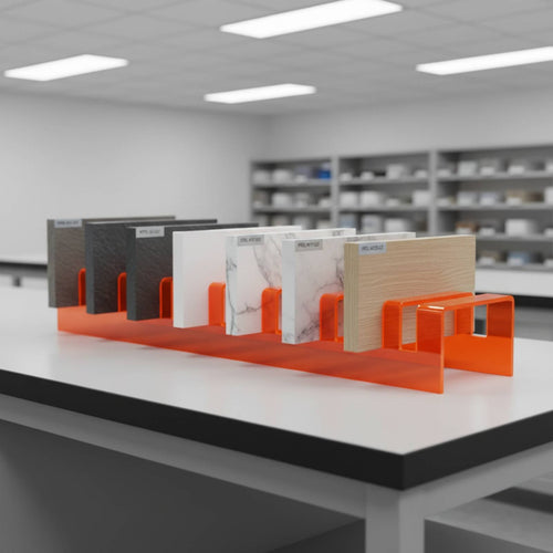 Tile Sample Display Rack Strong Load-Bearing Acrylic Tile Display Stand Slotted Stone Sample Holder Space-Saving Design