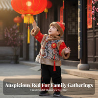 Children's traditional Chinese Tang Suit Set, padded, phoenix embroidery, festive New Year costume