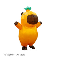 Inflatable Capybara Costume Brown Details Cartoon Capybara Suit Breathable Inflatable Animal Costume for Adults