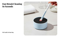 Portable Brush Cleaning Box Reusable Makeup Brush Color Remover Travel-Friendly for Beauty Enthusiasts, Dressing Table, Home