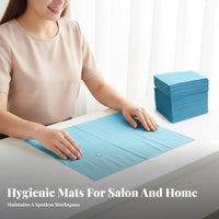 125 Pieces Double-Sided Nail Tech Table Cover Dust-Proof Waterproof Manicure Pad Easy Cleanup for Manicurists, Beauty Professionals, Spas