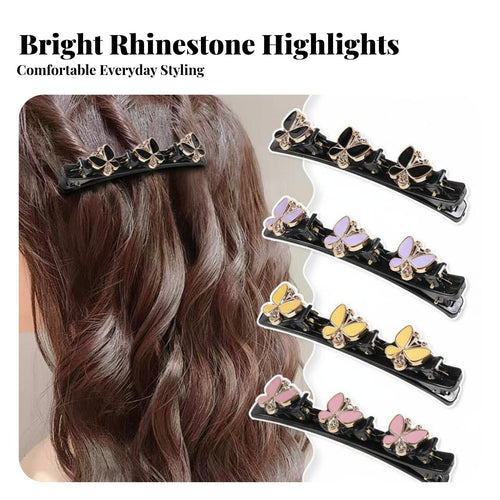 Duckbill Braid Fastener Secure Grip Crystal Duckbill Fastener Crystal St Single Barrette Easy to Use Shimmering Botanical