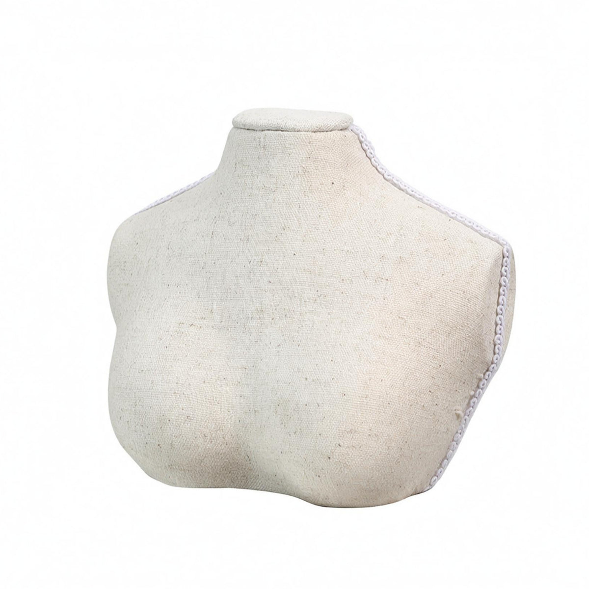 Necklace Display Bust Linen-Covered Necklace Bust Display Stand clothWrapped Pendant Chain Holder