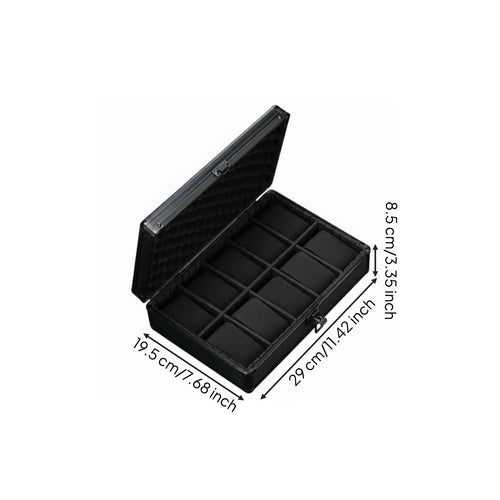 10-Slot Watch Case Hard Shell Watch Display Case Front Clasp Closure