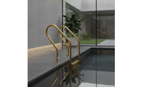 Gold-Toned Stainless Steel Pool Ladder Corrosion-Resistant Pool Ladder with Non-Slip Steps Heavy-Duty Sturdy for Homeowners