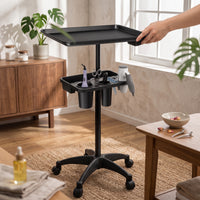 Salon Trolley Cart Mobile Rolling Salon Tray Extra Storage Trolley with Tool Holders for Hair Salons, Barber Shops
