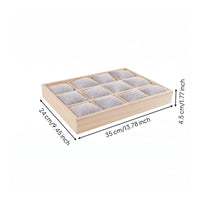 Padded Jewelry Tray 12 Compartments Accessory Storage Rectangular