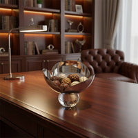 Crystal Base Fruit Bowl Polished Finish House Decoration Multi-Functional