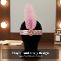 Spangles Feather Headdress Crystal Feature Feather Headpiece 1920s Dancer Headband Sparkling Spangles S 1920s Design Headdress