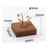 Crystal Ball Stand Walnut Wood Decor Accessory Rectangular Base