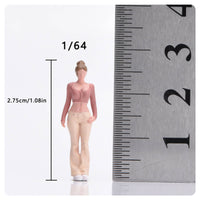 Hand-Painted Resin Figurine Bun hairdo 1/64 Resin Figure Realistic Miniature Decor