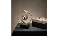 Decorative Tabletop Ornament Intertwined Frame Glitter Circle Sculpture