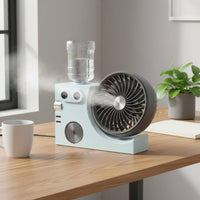 Mini Misting Fan Low Noise Type-C Desk Fan with Humidifier 3 Speed Settings
