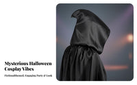 Long Hooded Cloak Halloween TH and M substituteed Full-Length Tie-Neck Mantle for all genders for Adults