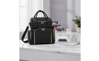 Makeup Bag with Handle Structured Cosmetic Organizer Bag for Salon, Travelers