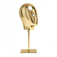 Electroplated Head Bust Stylized Face Reflective Display Mannequin with Base