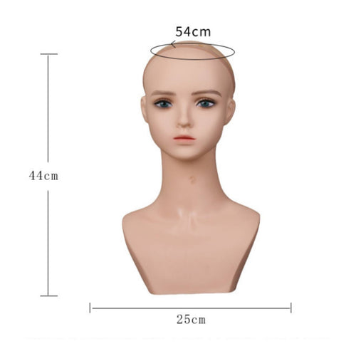 Mannequin Head with Shoulders PVC Material Shoulder Mannequin Head Ear Holes for Salon Owners
