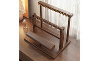 Wood Jewelry Display Rack Desktop 2 Tier T-Shaped Bar Display Wooden