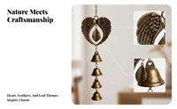 Bronze-Toned Angel Wing Wind Chime Home Decor Clear Ringing Sound for Garden