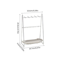 Jewelry Display Rack Silver Finish Jewelry Holder Rack Open Frame for Countertop
