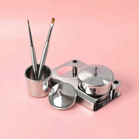 2 Pieces Acrylic Powder Liquid Cups with Holder Thickened for Home DIY Manicures