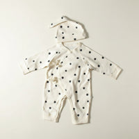 Side Tie Infant Jumpsuit Convenient Closures Gender-Neutral Cotton Jumpsuit Soft