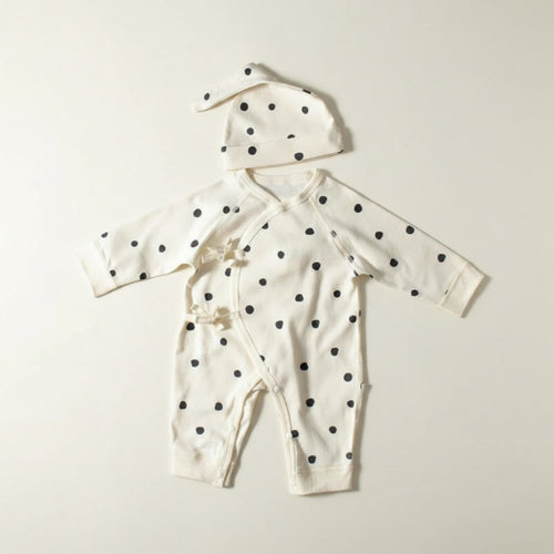 Side Tie Infant Jumpsuit Convenient Closures Gender-Neutral Cotton Jumpsuit Soft
