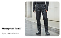 Double Layer Design Cycling Rain Trousers Windproof Breathable Waterproof Pants Wear-Resistant for Cyclists, Rainy Weather, Camping, Fishing