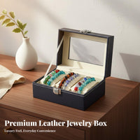 Dustproof Bracelet Storage Box Large Capacity Bracelet Organizer Box Faux Leather Exterior for Closet