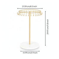Necklace Organizer with Hooks Gold Necklace Holder with Hooks Untangle Jewelry Tree with Base for Vanity, Dresser