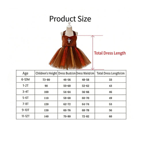 Squirrel Costume Dress Soft Bodice Creature Tutu Outfit for School Play
