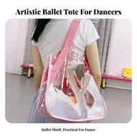 Gift Idea PVC Ballet Bag Reusable Girls Dance Handbag Lightweight for Dancers, Children, Recitals, Daily Use, Shopping