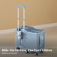 children's Ride-on Luggage Rigid-shell shell Trolley Case Pull Strap for Toddlers