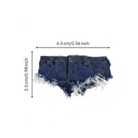 1/6 Scale Denim Shorts Real Pockets Miniature Jean Short Shorts Material Collectible Accessory for Hobbyists