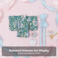 OB11 Doll Clothes Traditional Pattern 1/12 BJD Kimono Cute Aesthetic Doll Kimono Set