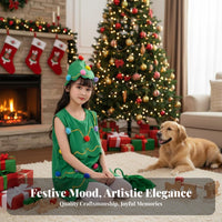 Christmas Tree Dress Set stellar Headband Included Christmas Tree Costume for Girls
