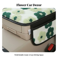 Provides Winter Warmth Car Armrest Cushion with Pockets Universal Fit Lambswool Armrest Mat Easy Installation for Women, Girls