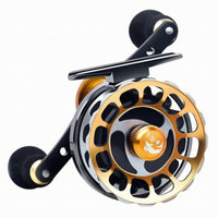 Round Spool Reel Foam Grips Micro Lead Fishing Reel Gold and Black Finish