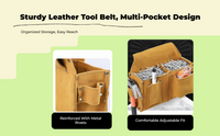 Double-tier leather nail pouch