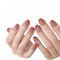 Nude Gradient Short Oval Press On Nails, Gentle Look