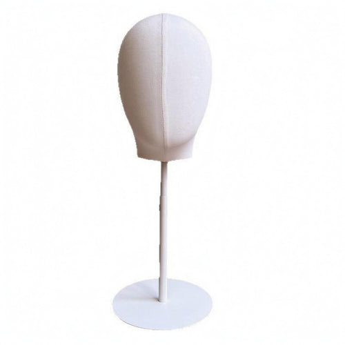 Adjustable Mannequin Head Stand Stainless Steel Base Hat Display Head Canvas Cover