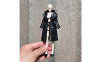 1/12 Scale Leather Coat Ready to Use 1/12 Scale Overcoat Coat Female Figure Jacket Long-Lasting Material Doll Leather Overcoat