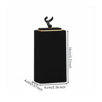 Black Velvet Jewelry Stand Set Elegant Band Holder Stand Space-Saving