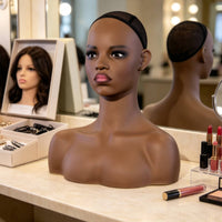 Mannequin Head with Shoulders Tanned Mannequin Bust Matte for Cosplayers