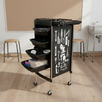 Hair Salon Trolley Wheels Salon Storage Cart Rolling Styling Cart for Hairdressers, Stylists