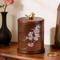 3-Tier Rotating Jewelry Box Solid Wood Stackable Trinket Holder Sturdy &