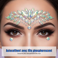 Glow Face Beads, Waterproof Resin Stickers, Party Accessory