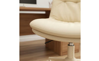 Waterproof Cushioned Vanity Stool with Back Easy to Clean Upholstered Rolling Computer Chair Comfortable Cushion Home Furniture Nordic Design for Women, Students